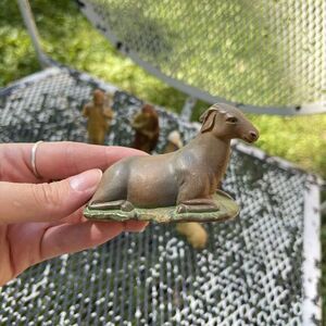 Cow Bull‎ Ox Hard Plastic Figurine Vintage Christmas Nativity Replacement